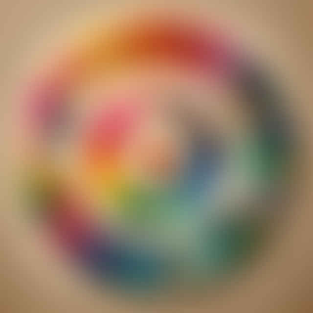 color wheel with yarn swatches